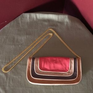 Vieta Color Block Flap Clutch Excellent Condition